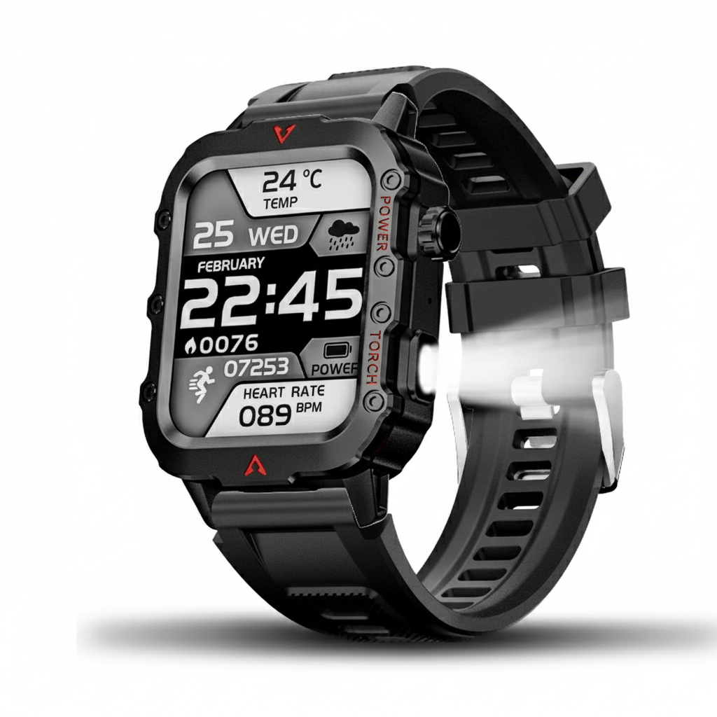 Smartwatch LED Flashlight Bluetooth Fitness Tracker