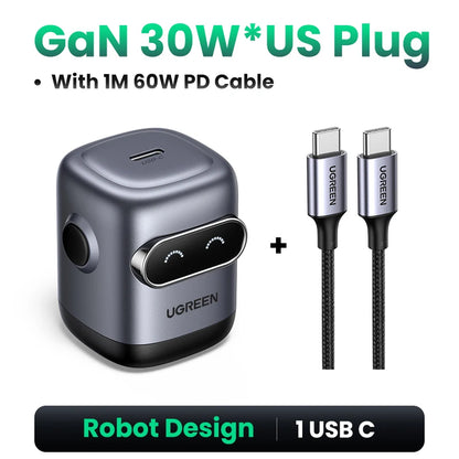 UGREEN Robot GaN Charger 65W PD QC4.0 PPS for iPhone MacBook