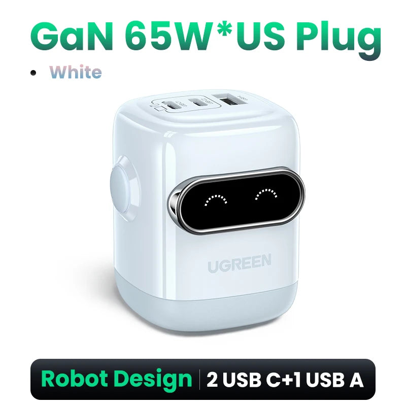 UGREEN Robot GaN Charger 65W PD QC4.0 PPS for iPhone MacBook