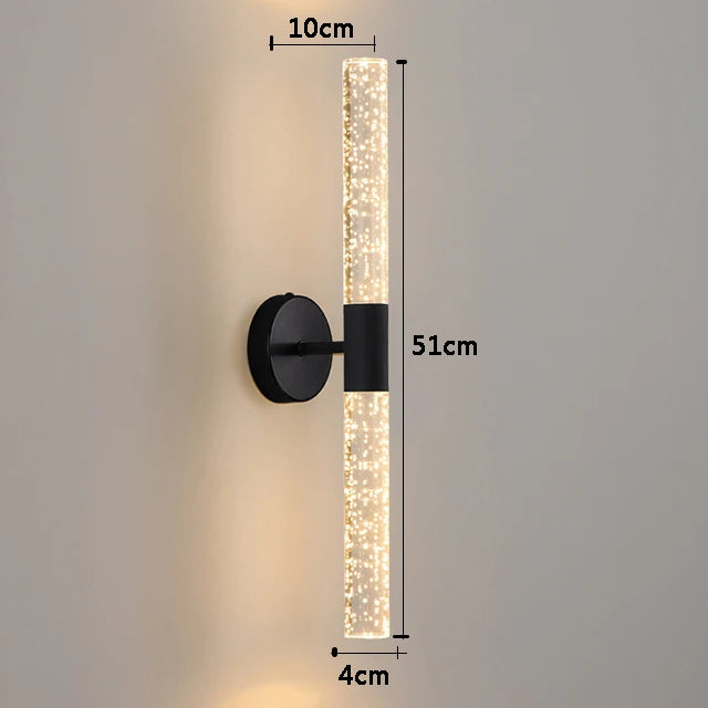 Modern LED Wall Light – Crystal Bubble Design
