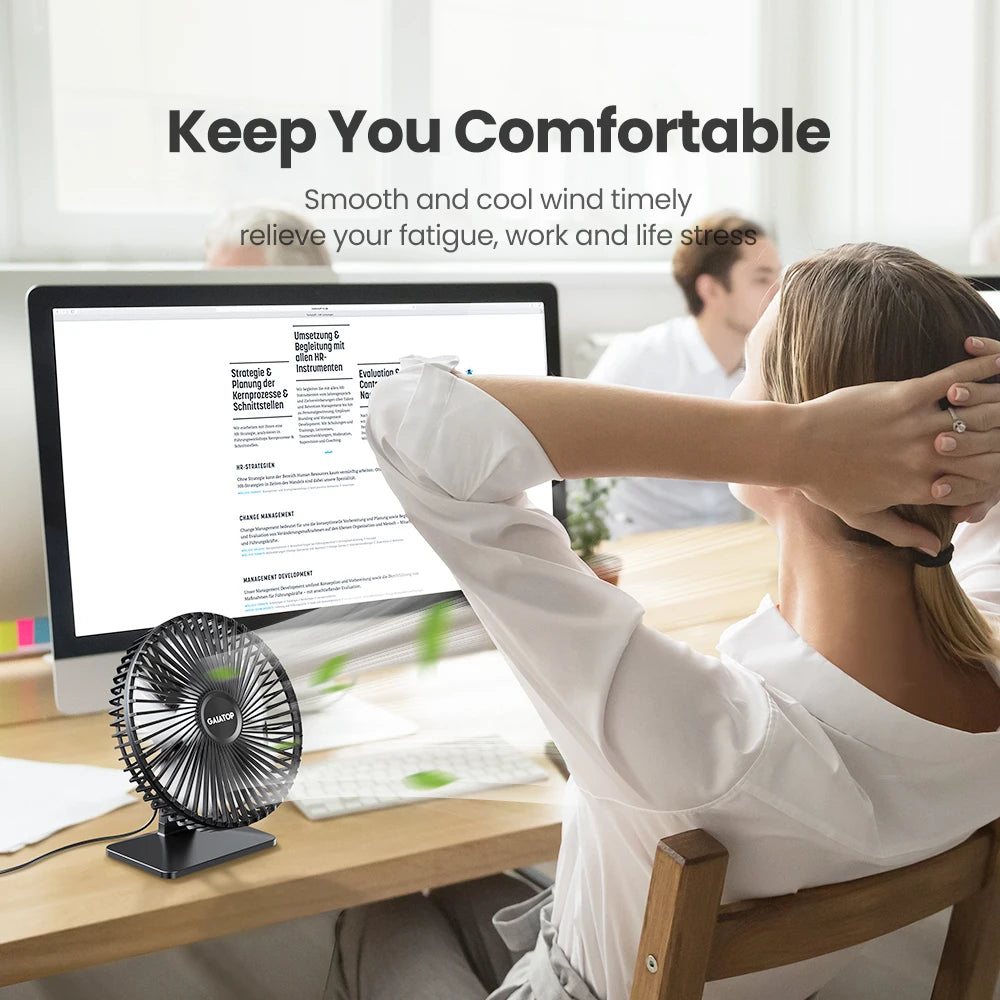 Quiet USB Table Fan – Adjustable Angle and Cool Air Flow