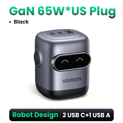 UGREEN Robot GaN Charger 65W PD QC4.0 PPS for iPhone MacBook
