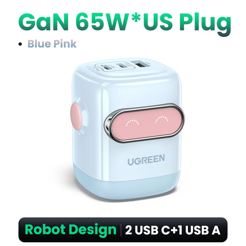 UGREEN Robot GaN Charger 65W PD QC4.0 PPS for iPhone MacBook