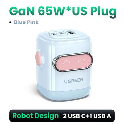 UGREEN Robot GaN Charger 65W PD QC4.0 PPS for iPhone MacBook
